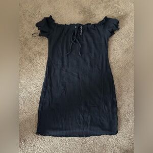 SHEIN Black Off The Shoulder Mini Dress